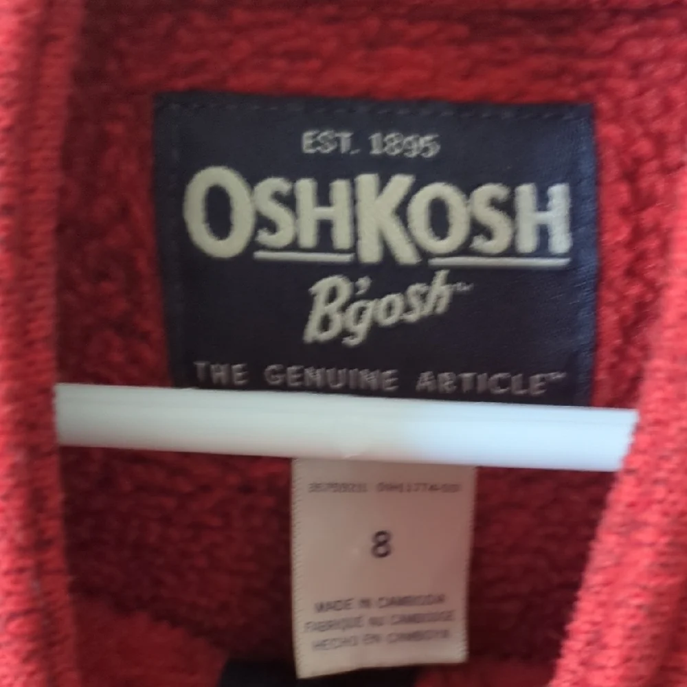 Red Quarter-Zip Sweater Oshkosh B'gosh Boys 8